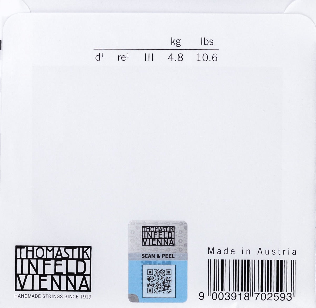 Thomastik Rondo Violin Set D string back