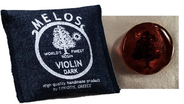 Melos Rosins, violin, dark cake, pouch