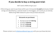 Post-trial quartet purchase discounts for violin on Soundbox Strings